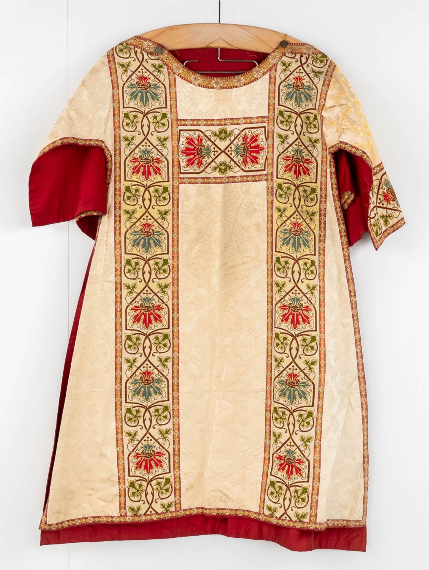 Four Dalmatics, Two Roman Chasubles, A stola and Chalice Veil, finished with embroideries. - Image 8 of 59