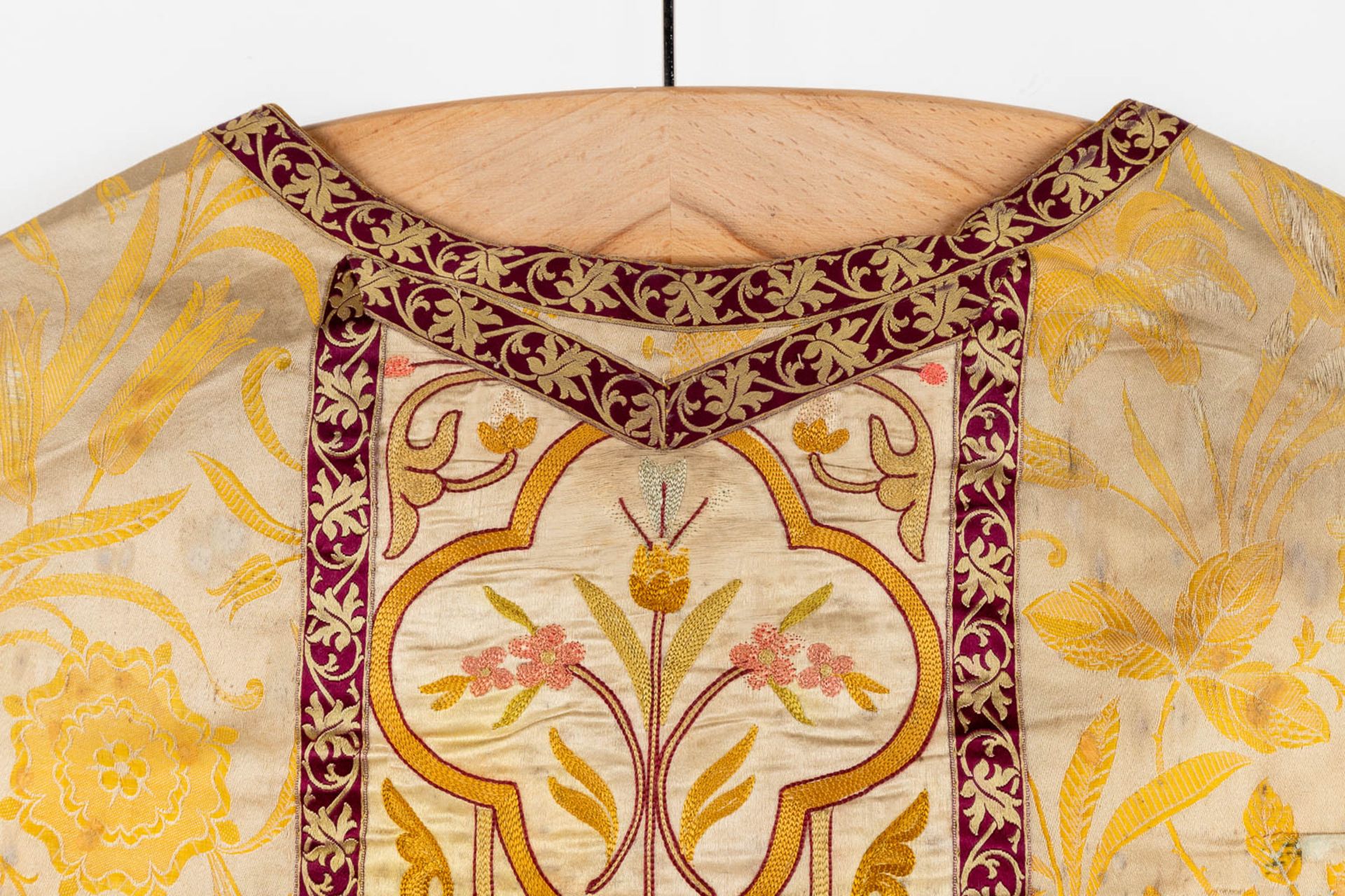 Four Dalmatics, Two Roman Chasubles, A stola and Chalice Veil, finished with embroideries. - Image 13 of 59