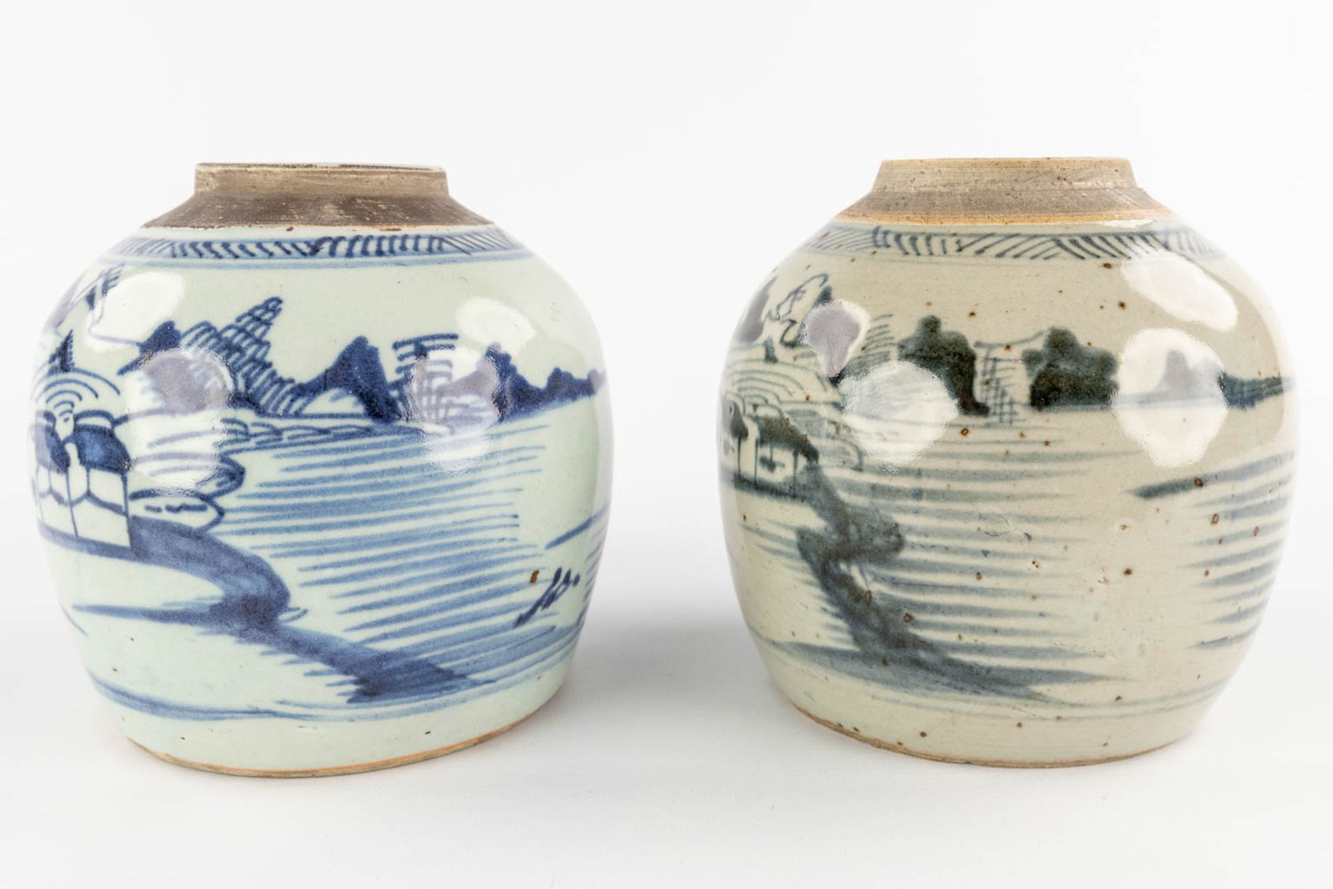 4 Chinese ginger jars with blue-white decor. 19th/20th C. (H:23 x D:21 cm) - Image 12 of 14