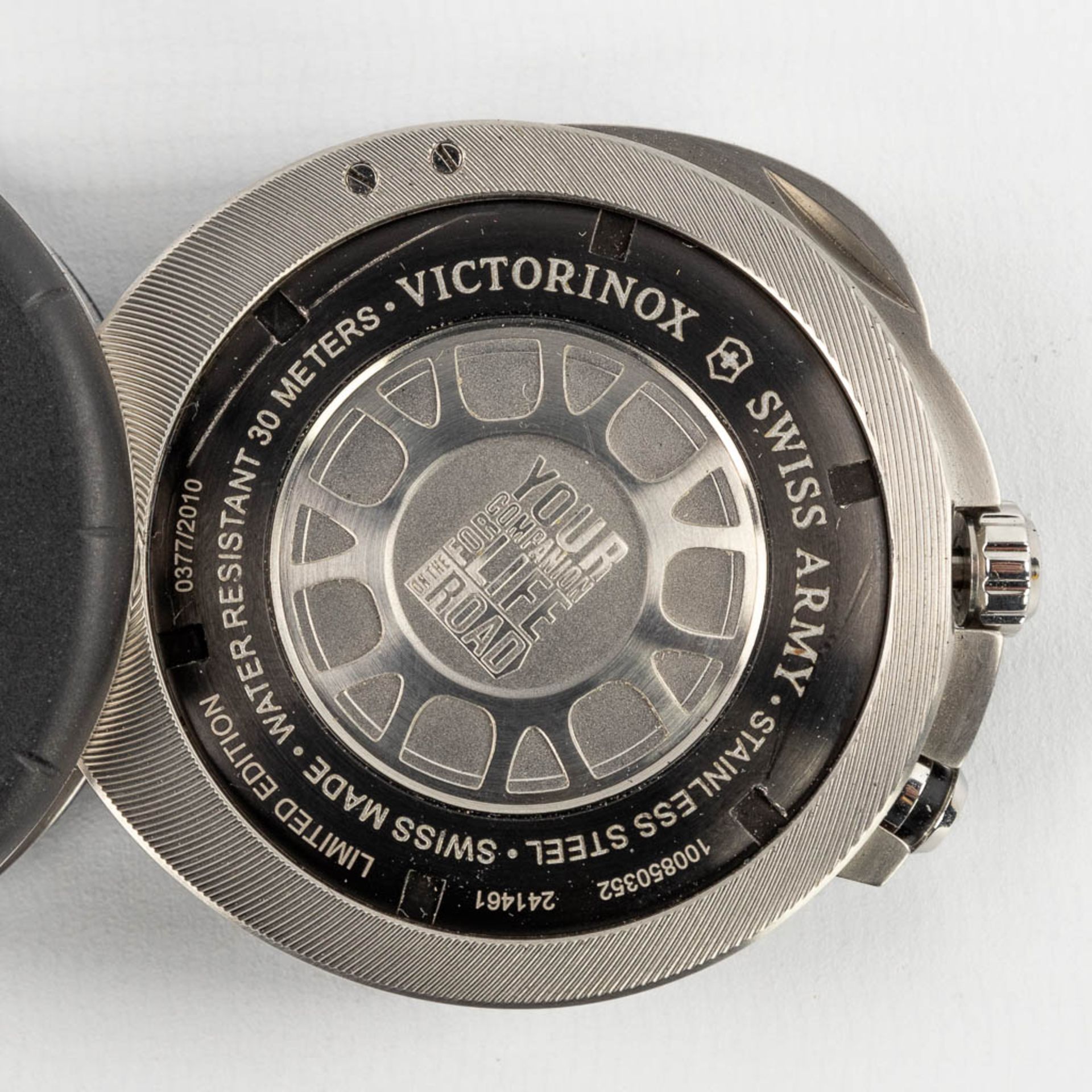 Victorinox, a travel alarm clock in the original box. Limited edition, 2010. (W:5,6 cm) - Image 16 of 16