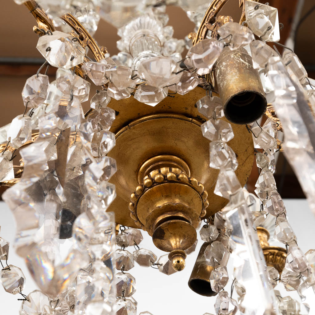 A large chandelier, bronze mounted with glass. (H:80 x D:56 cm) - Bild 12 aus 13