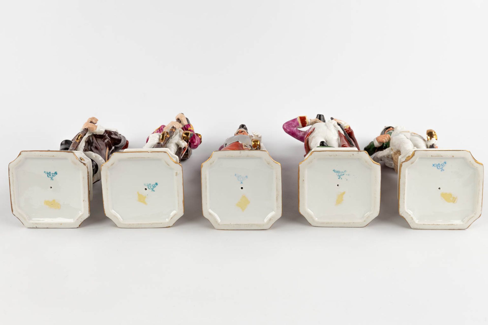 Napoleon and 9 generals, polychrome porcelain. 20th C. (H:32 cm) - Image 10 of 15