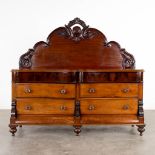 A large sideboard with drawers and big crown, England, 19th C. (D:58 x W:187 x H:172 cm)