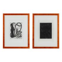 Marc MAET (1955-2000) 'Two Etchings and two books' 39/100 - 28/75. 1985 &amp; 1988. (W:14,6 x H:20 c