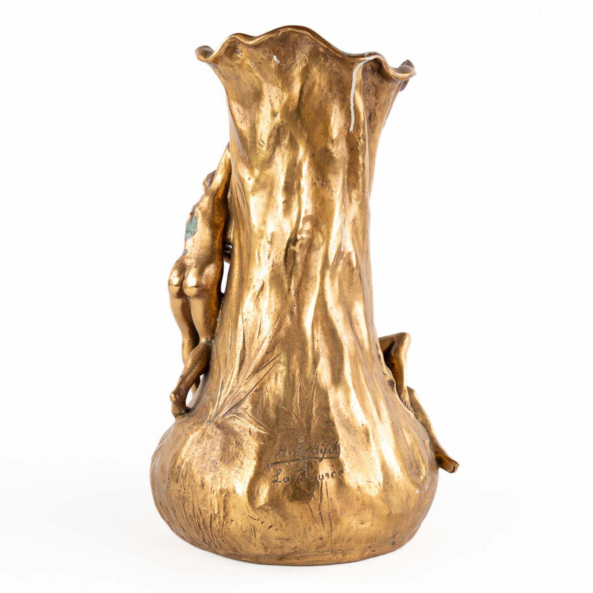 H. RIDIJCK (XIX-XX) 'La Source' gilt bronze. (D:27 x W:27 x H:47 cm) - Bild 6 aus 13