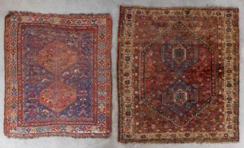 Two Oriental hand-made kelims, Kaukasus. (D:198 x W:172 cm)