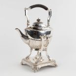 Tiffany &amp; Co, a silver-plated kettle with teapot and a heater on a stand. (D:16 x W:25 x H:35 c