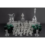 Val Saint Lambert and Saint Louis, a large collection of glassware. (H:37 cm)