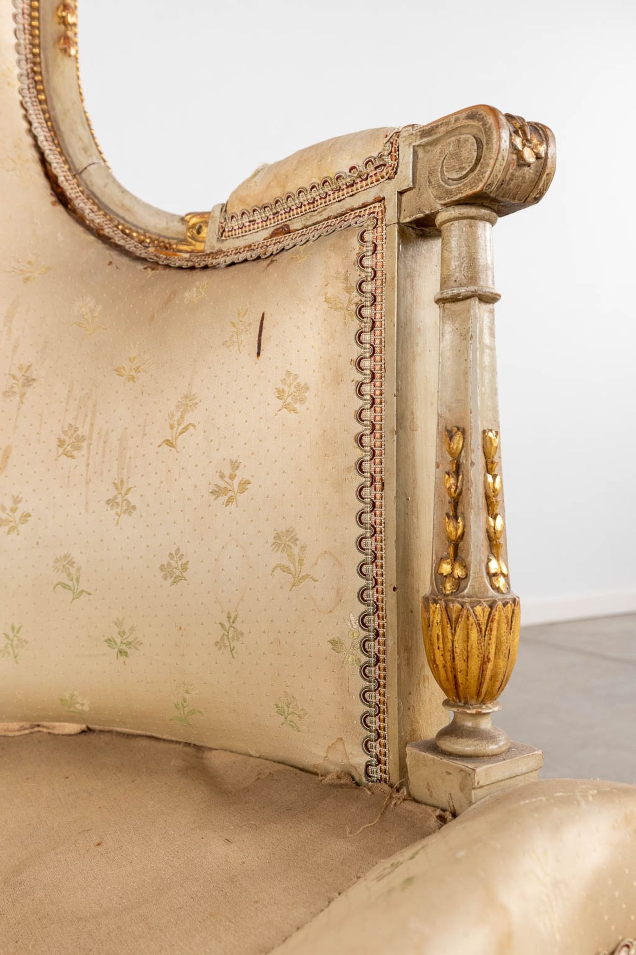 A sculptured armchair, Louis XVI style, 19th C. (D:64 x W:65 x H:100 cm) - Image 15 of 16