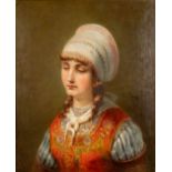 Hendricus Jacobus BURGERS (1834-1899) 'Portrait of an elegant lady' oil on canvas. (W:52 x H:63 cm)