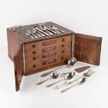 Bruno Wiskemann, a 97-piece silver-plated cutlery in a chest with drawers. (D:42 x W:48 x H:29 cm)