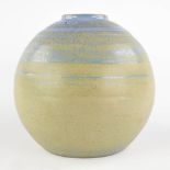 A large hand-turned and glazed ceramic vase. (H:33 x D:33 cm)