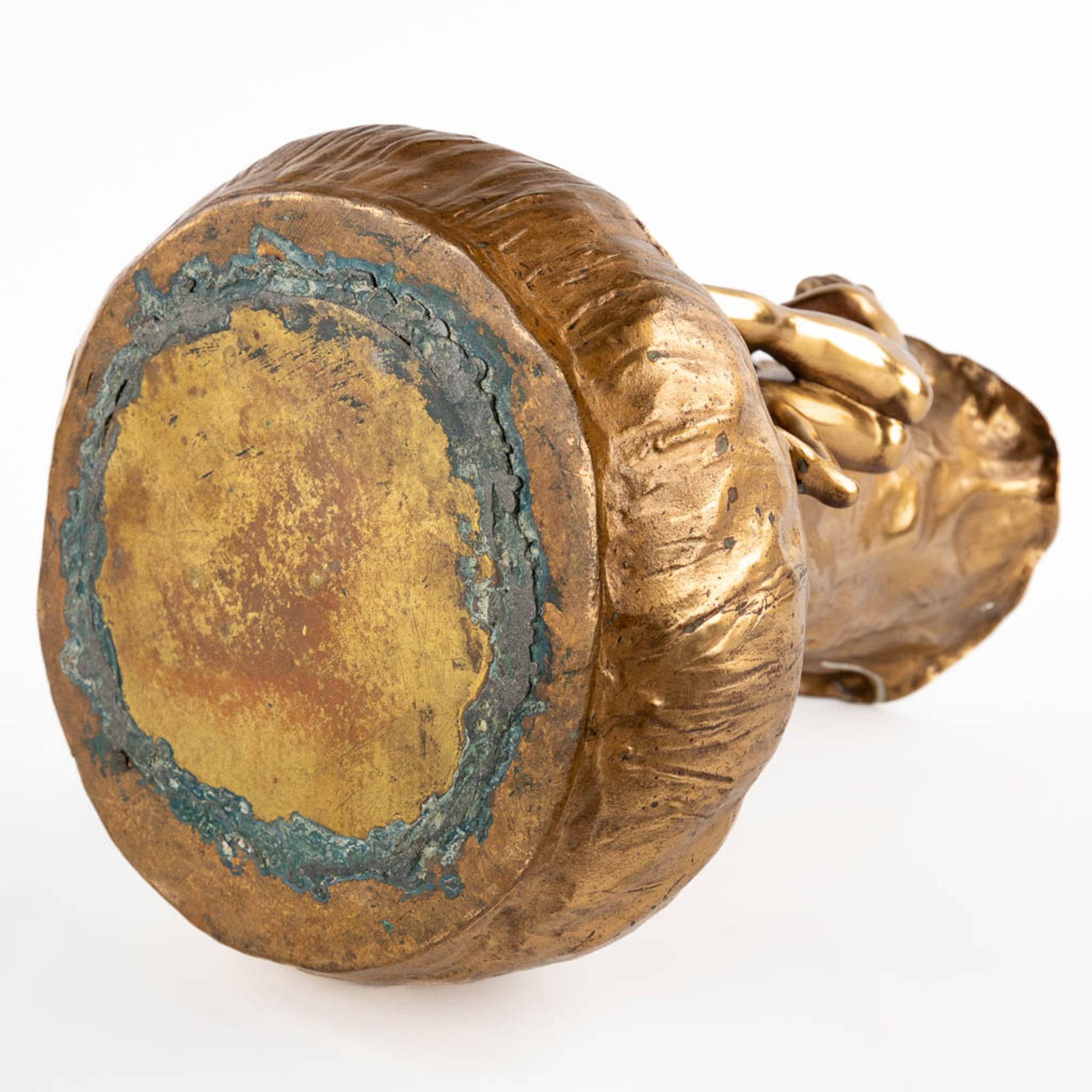 H. RIDIJCK (XIX-XX) 'La Source' gilt bronze. (D:27 x W:27 x H:47 cm) - Bild 8 aus 13