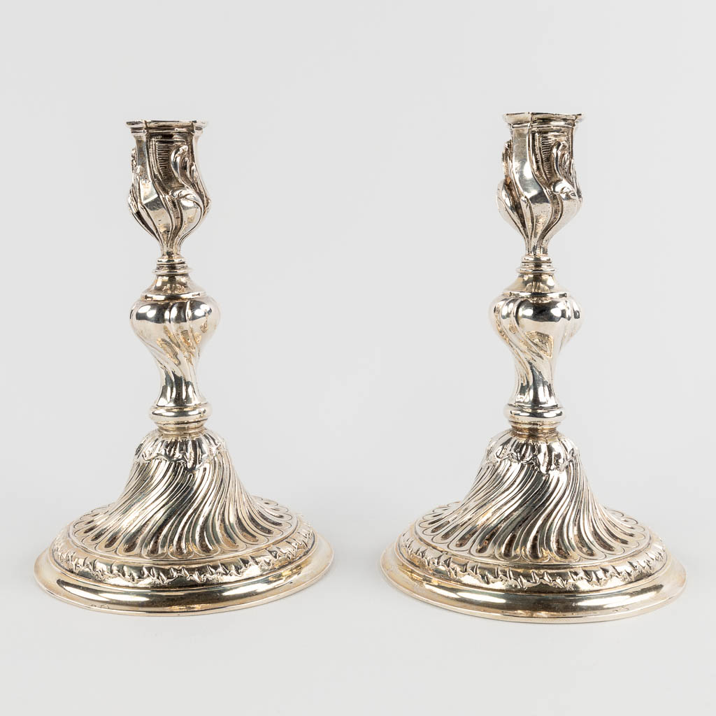 A pair of candlesticks/candleholders, silver, A835. 920g. (H:19 x D:12,5 cm) - Bild 4 aus 11