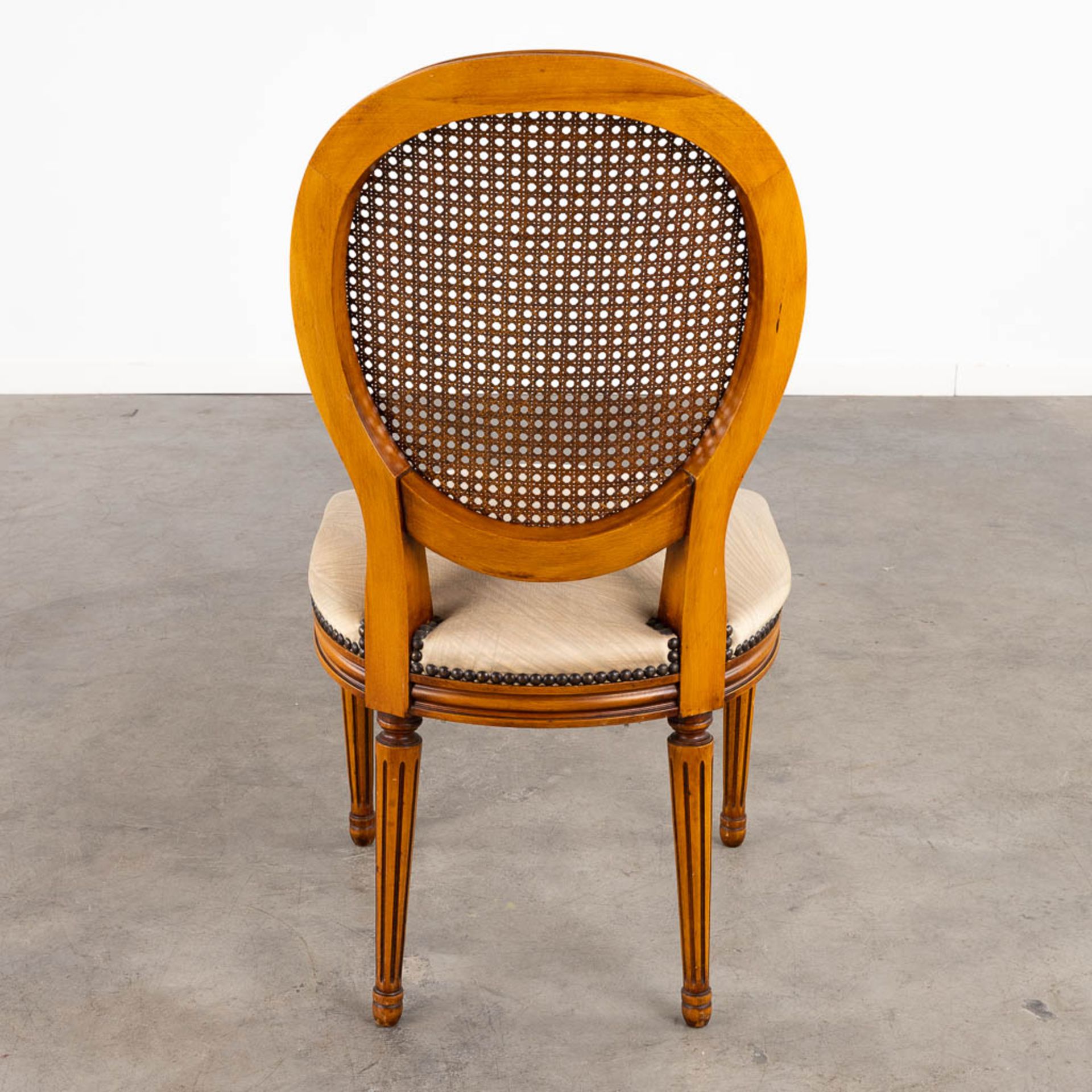 Giorgetti, 8 chairs, Louis XVI style finished with caning. (D:48 x W:48 x H:95 cm) - Image 8 of 13