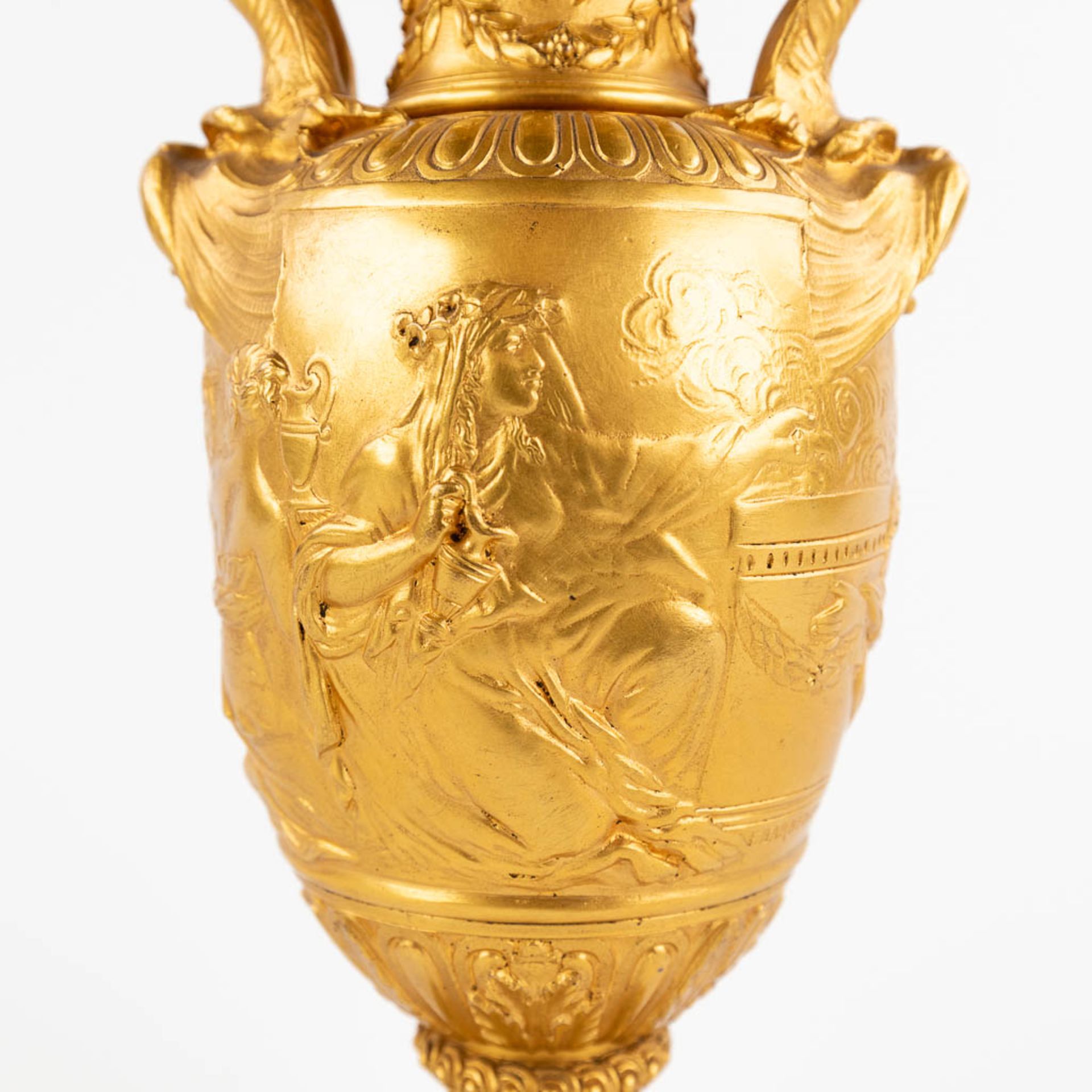 Ferdinand BARBEDIENNE (1810-1892) 'Gilt Bronze Vase with mythological figurines.' 19th C. (D:8 x W:9 - Bild 11 aus 12