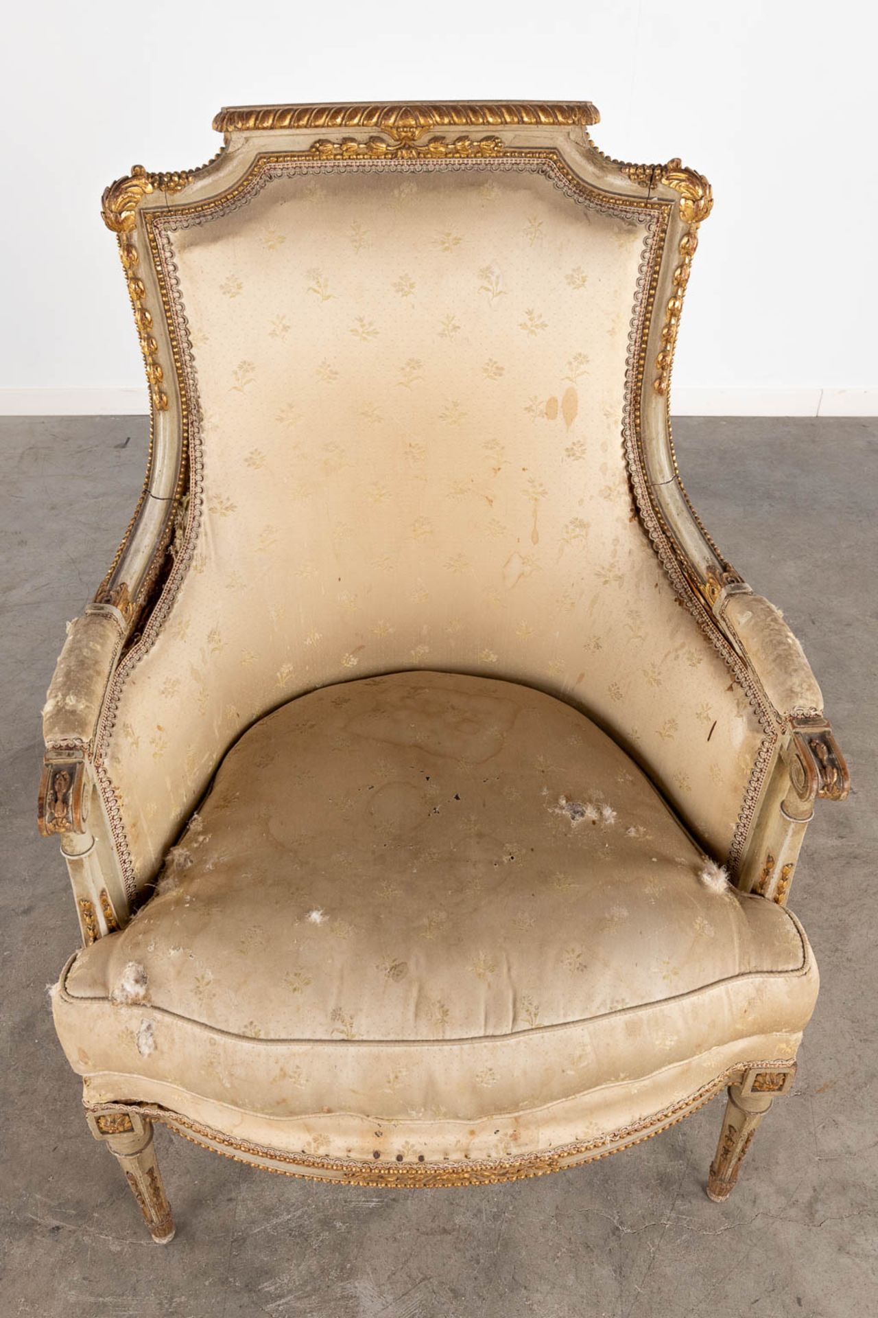 A sculptured armchair, Louis XVI style, 19th C. (D:64 x W:65 x H:100 cm) - Image 11 of 16