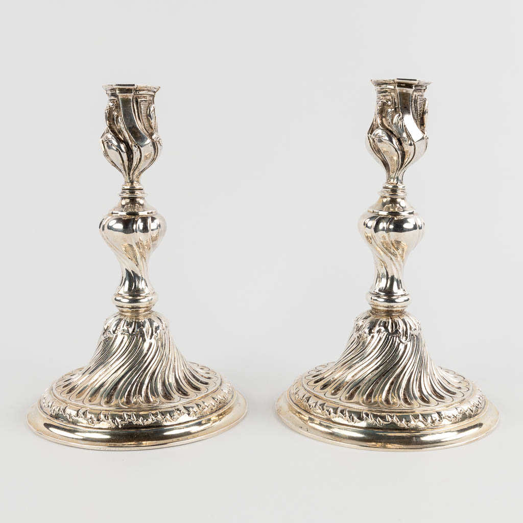 A pair of candlesticks/candleholders, silver, A835. 920g. (H:19 x D:12,5 cm) - Bild 3 aus 11