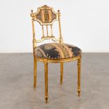A decorative chair, sculptured wood in Louis XVI style. Circa 1900. (D:49 x W:43 x H:83 cm)