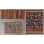 Three Oriental hand-made Camel blankets. (D:90 x W:128 cm)