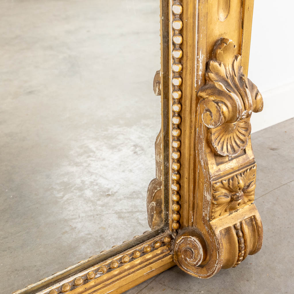 A large mirror, gilt wood and stucoo in Louis XVI style. Circa 1900. (W:123 x H:207 cm) - Bild 11 aus 12