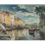 Georges NAVEZ (1890-1975) 'The Harbor' oil on canvas. (W:100 x H:80 cm)