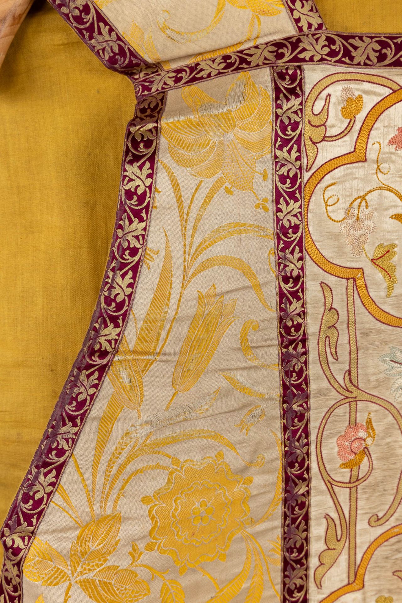 Four Dalmatics, Two Roman Chasubles, A stola and Chalice Veil, finished with embroideries. - Image 18 of 59