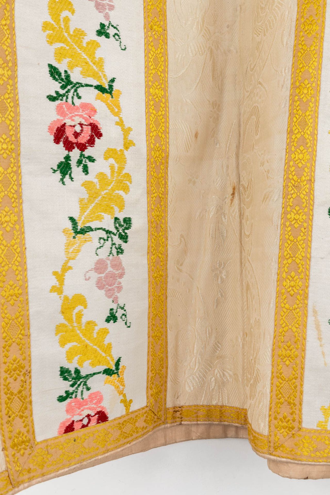 Four Dalmatics, Two Roman Chasubles, A stola and Chalice Veil, finished with embroideries. - Image 45 of 59