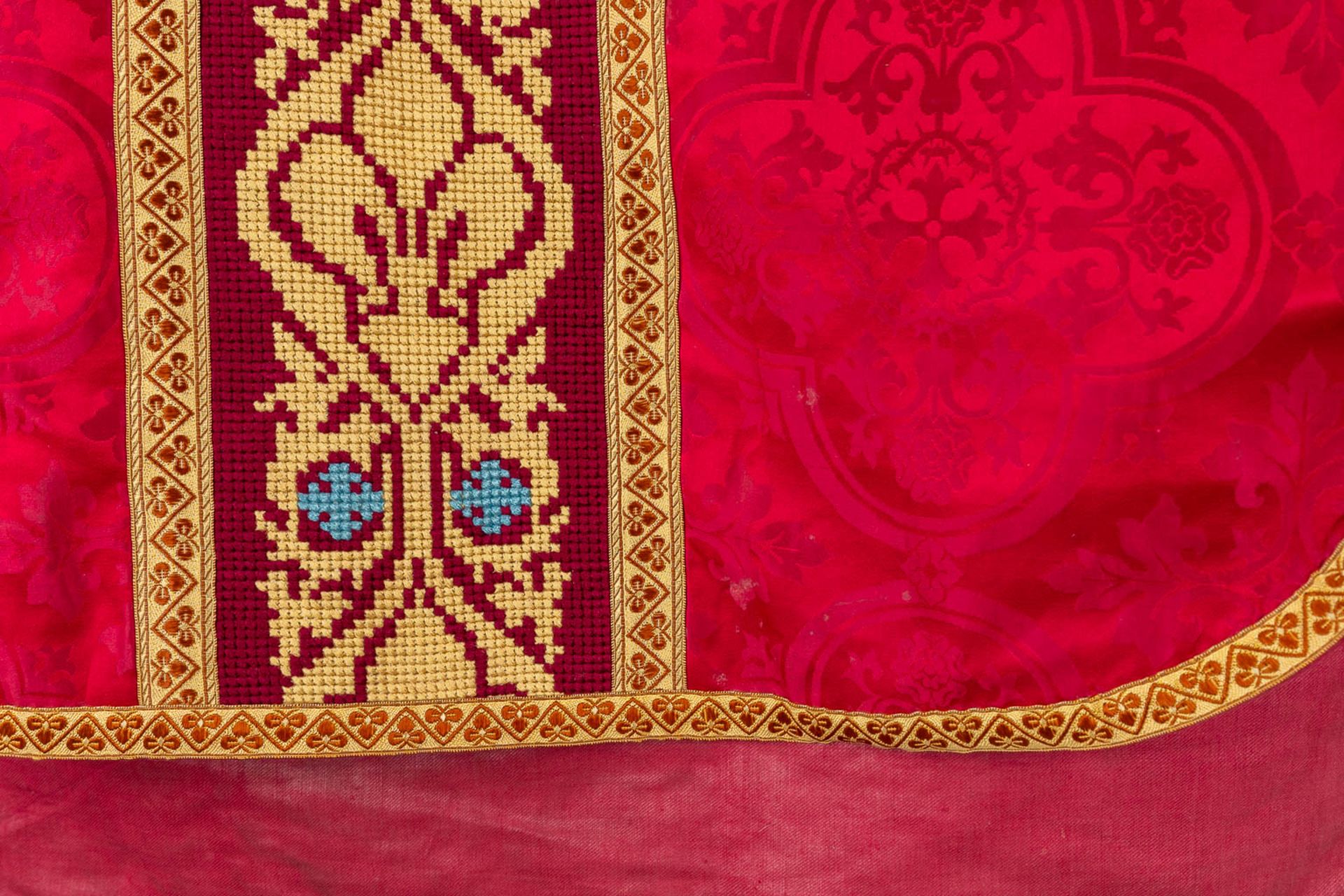 Four Dalmatics, Two Roman Chasubles, A stola and Chalice Veil, finished with embroideries. - Image 37 of 59