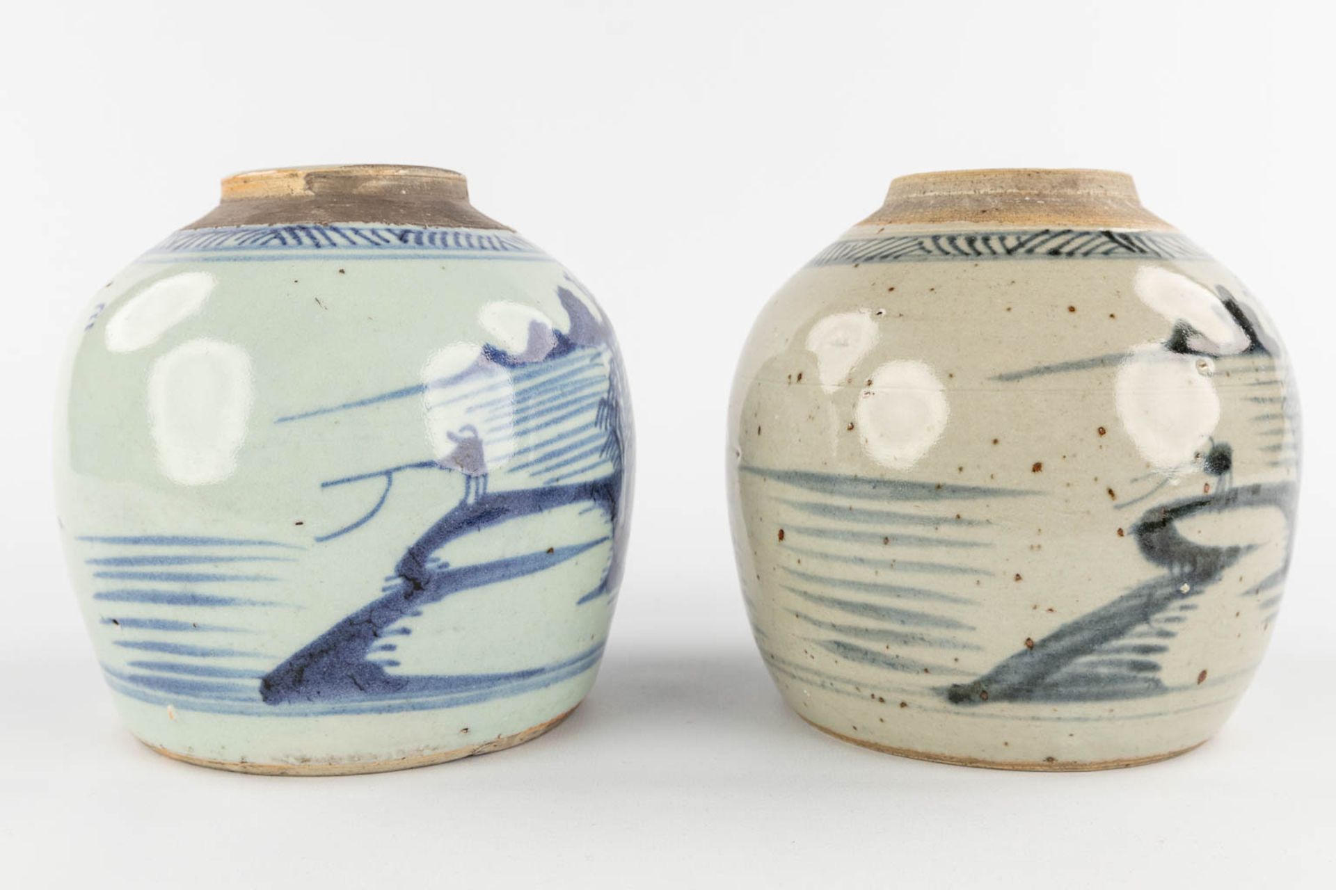 4 Chinese ginger jars with blue-white decor. 19th/20th C. (H:23 x D:21 cm) - Image 10 of 14