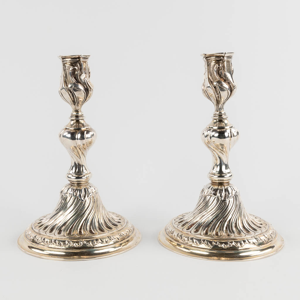 A pair of candlesticks/candleholders, silver, A835. 920g. (H:19 x D:12,5 cm) - Bild 5 aus 11