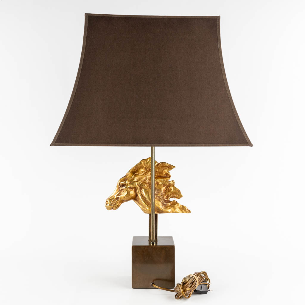 A table lamp with bronze horse head, 20th C. (H:74 cm) - Bild 5 aus 11