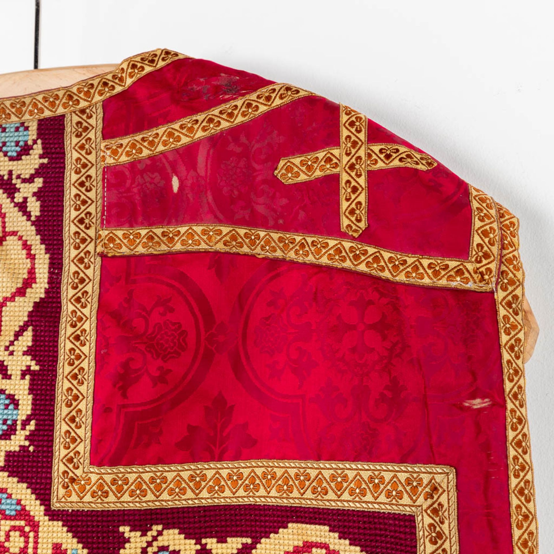 Four Dalmatics, Two Roman Chasubles, A stola and Chalice Veil, finished with embroideries. - Image 33 of 59