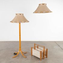 Anna EHRNER (1948) 'Floorlamp, Ceiling lamp and a Newspaper stand' for Kosta. (H:140 x D:62 cm)