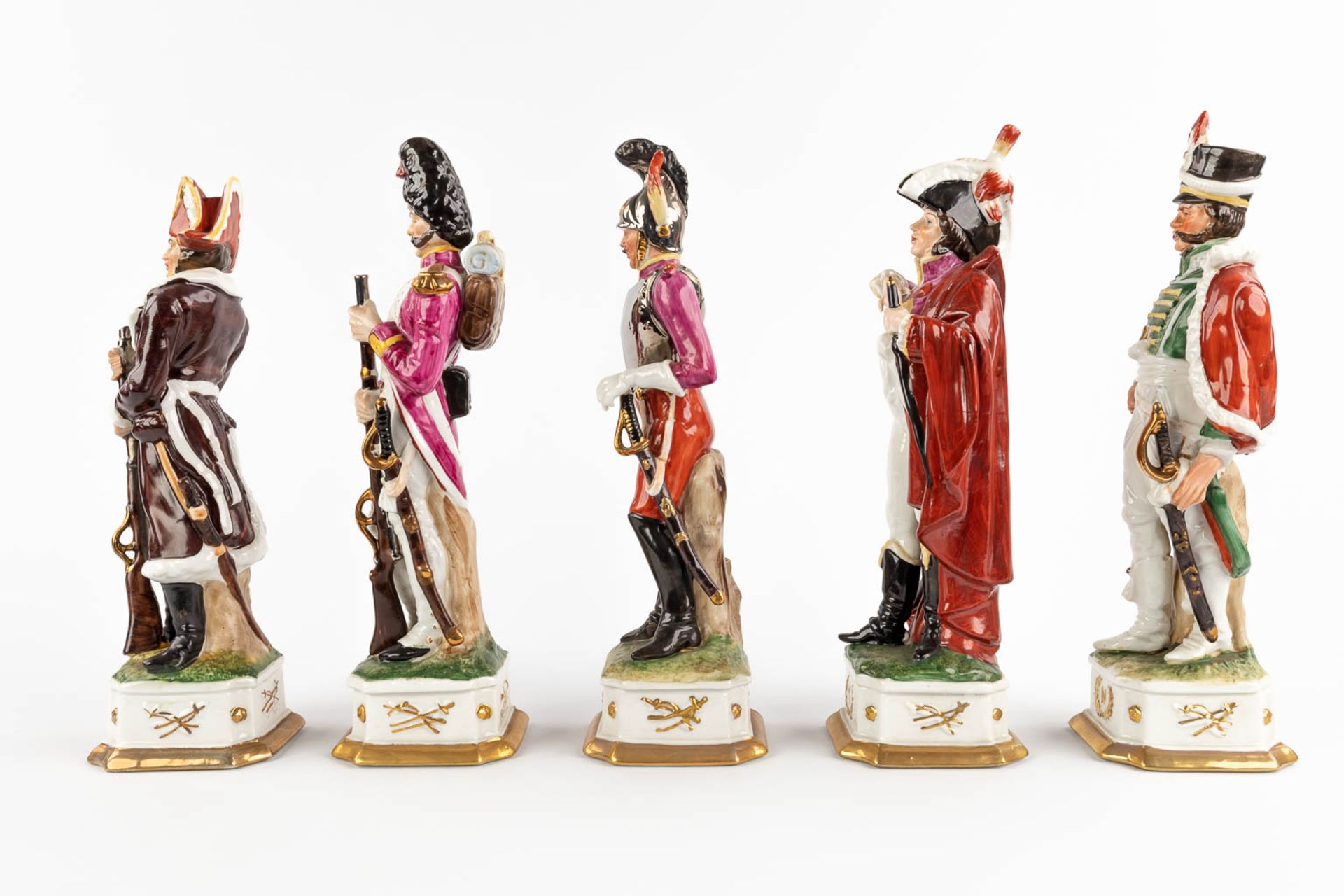 Napoleon and 9 generals, polychrome porcelain. 20th C. (H:32 cm) - Image 9 of 15