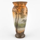 François-Théodore LEGRAS (1839-1916) a vase, pâte de verre with a hand-painted decor. (D:11 x W:16 x