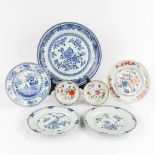 Seven antique Chinese and Japanese plates or chargers, Imari, Capucine, Famille Rose, Blue-White. 19