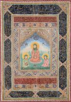 Shamael of Imam Ali, Al-Hassan and Al-Hussein, Qajar School, 19th/20th C. (W:27 x H:39 cm)
