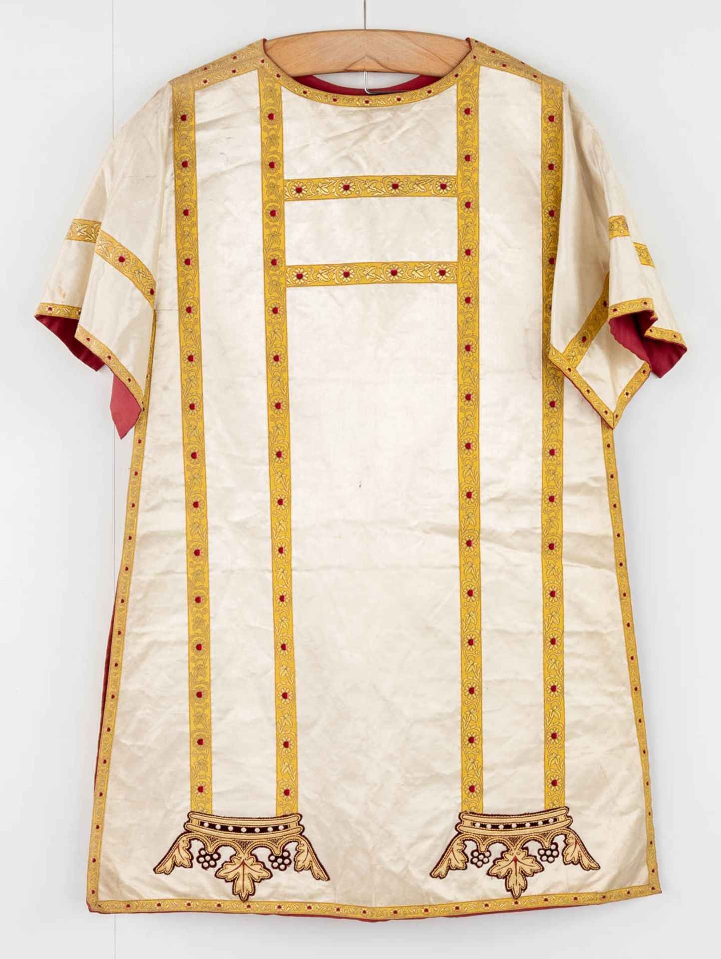 Four Dalmatics, Two Roman Chasubles, A stola and Chalice Veil, finished with embroideries. - Image 21 of 59