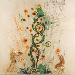 Salvador DALI (1904-1989) 'The Tree Of Life' a framed silk scarf. 1988. (D:88 x W:88 cm)