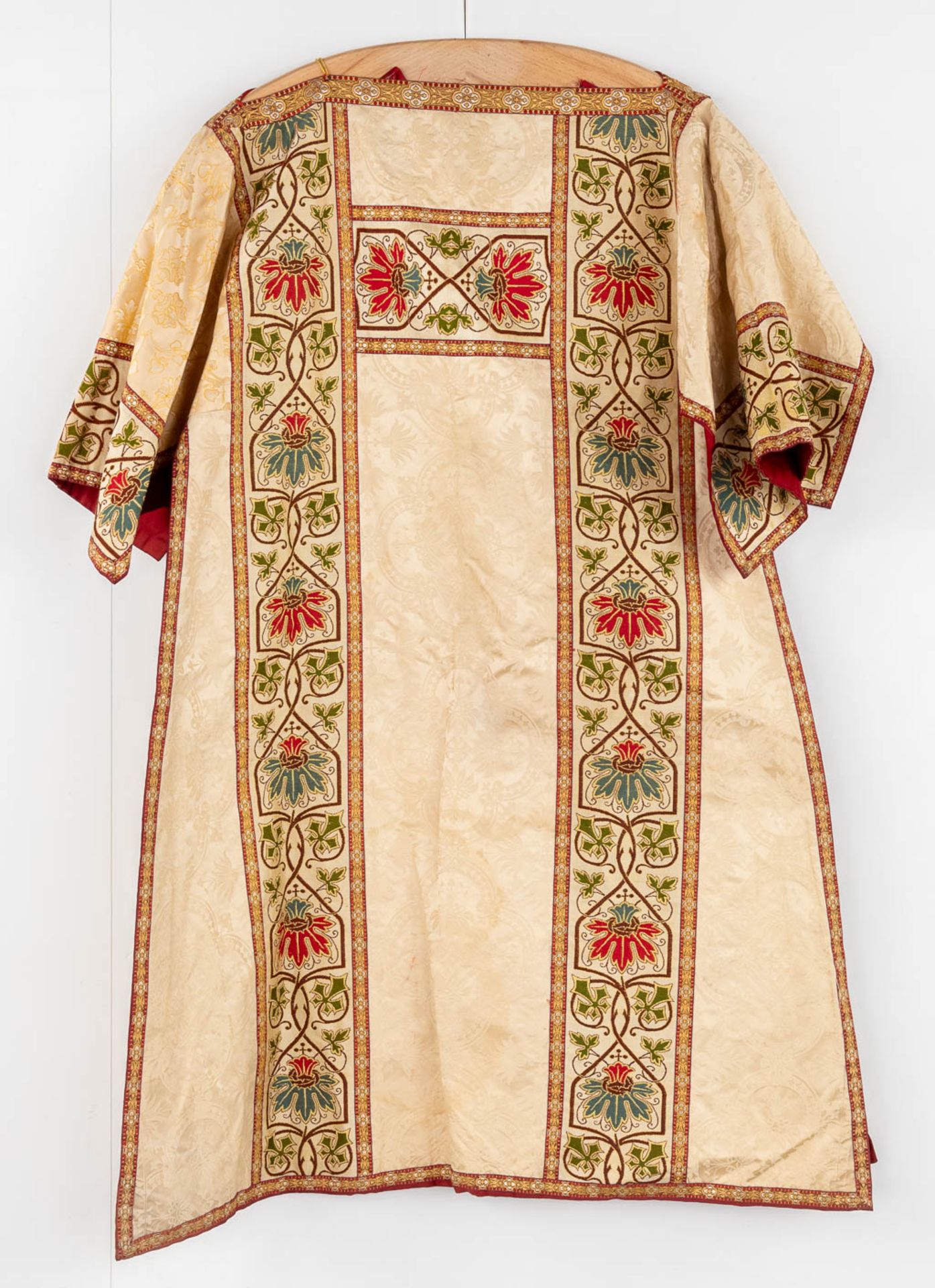 Four Dalmatics, Two Roman Chasubles, A stola and Chalice Veil, finished with embroideries. - Image 3 of 59