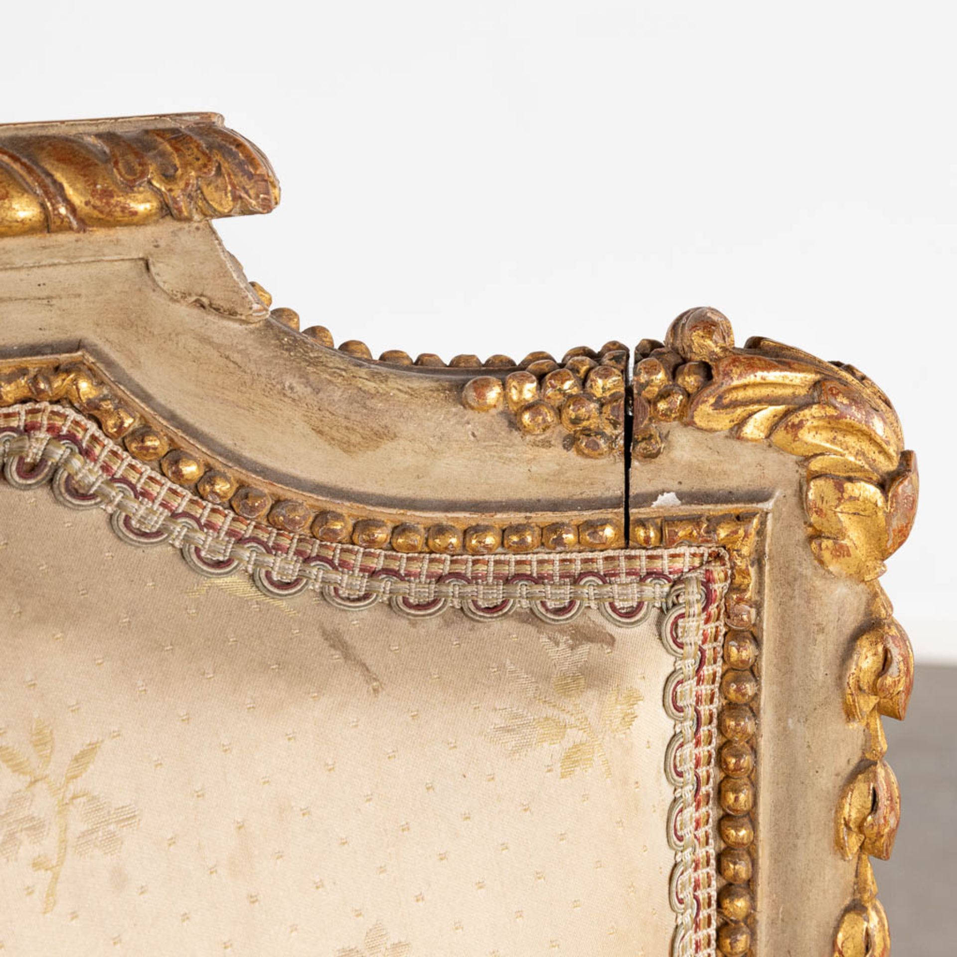 A sculptured armchair, Louis XVI style, 19th C. (D:64 x W:65 x H:100 cm) - Image 10 of 16