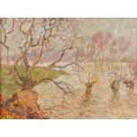 Modest HUYS (1874/75-1932) 'De Overstrooming, November 1915, Vyve St. Elooi' oil on panel. (W:40 x H