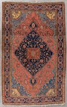 An Oriental hand-made carpet, Kashan. (D:217 x W:135 cm)
