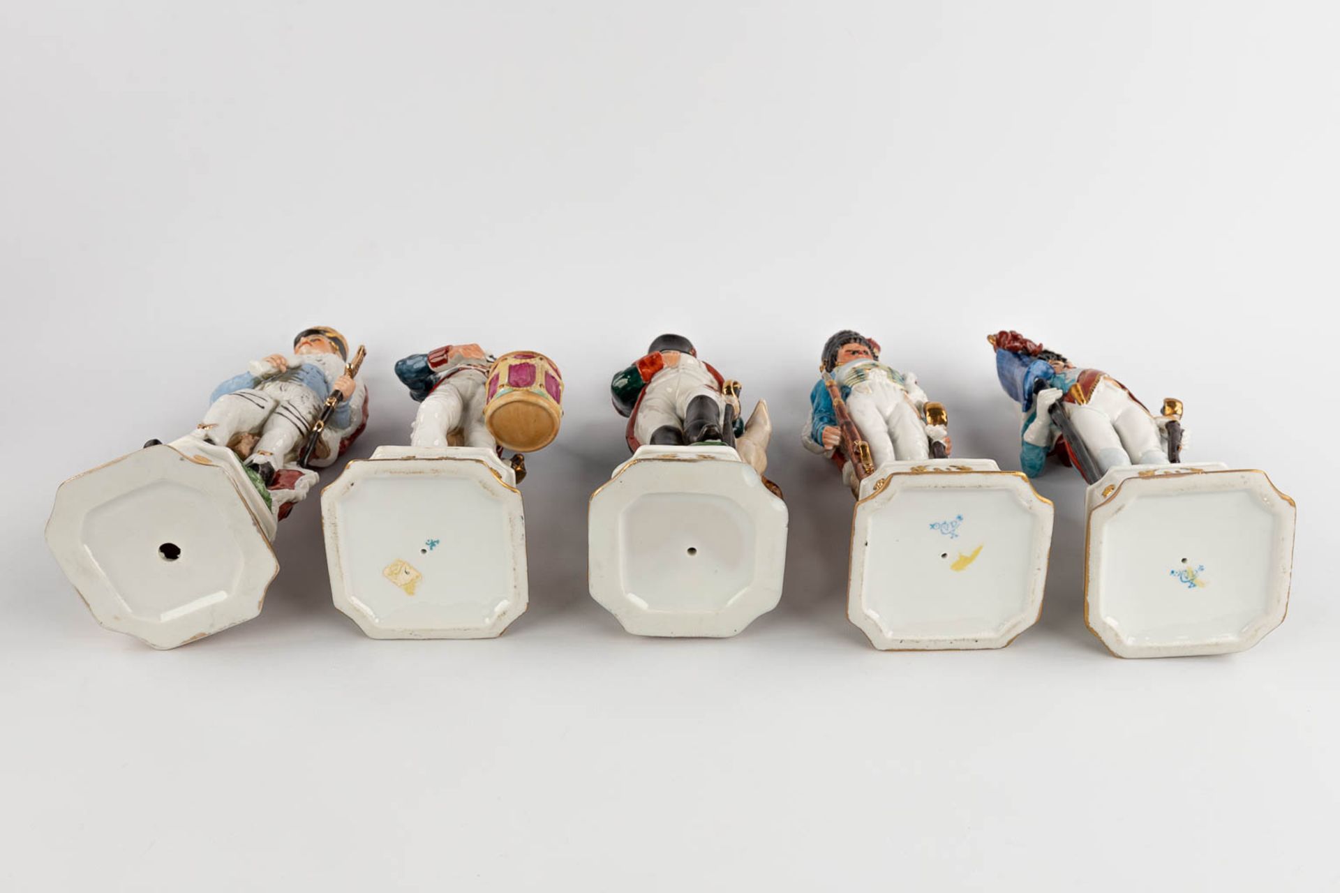 Napoleon and 9 generals, polychrome porcelain. 20th C. (H:32 cm) - Image 15 of 15