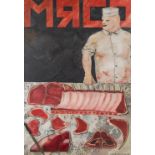 Daria SEMENOVA (1958) 'Meat' oil on canvas, Russian School. 1989. (W:120 x H:170 cm)