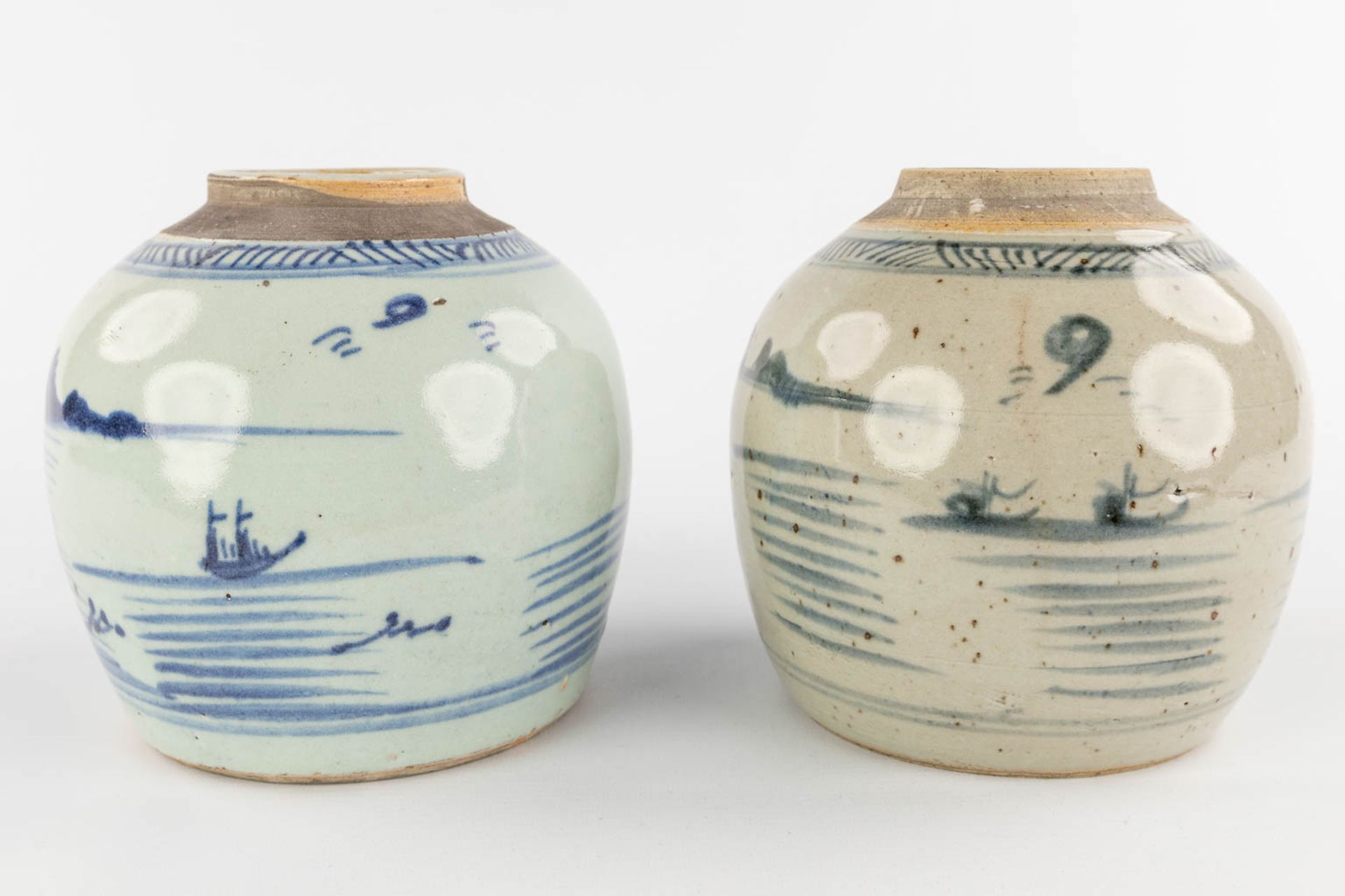 4 Chinese ginger jars with blue-white decor. 19th/20th C. (H:23 x D:21 cm) - Image 11 of 14