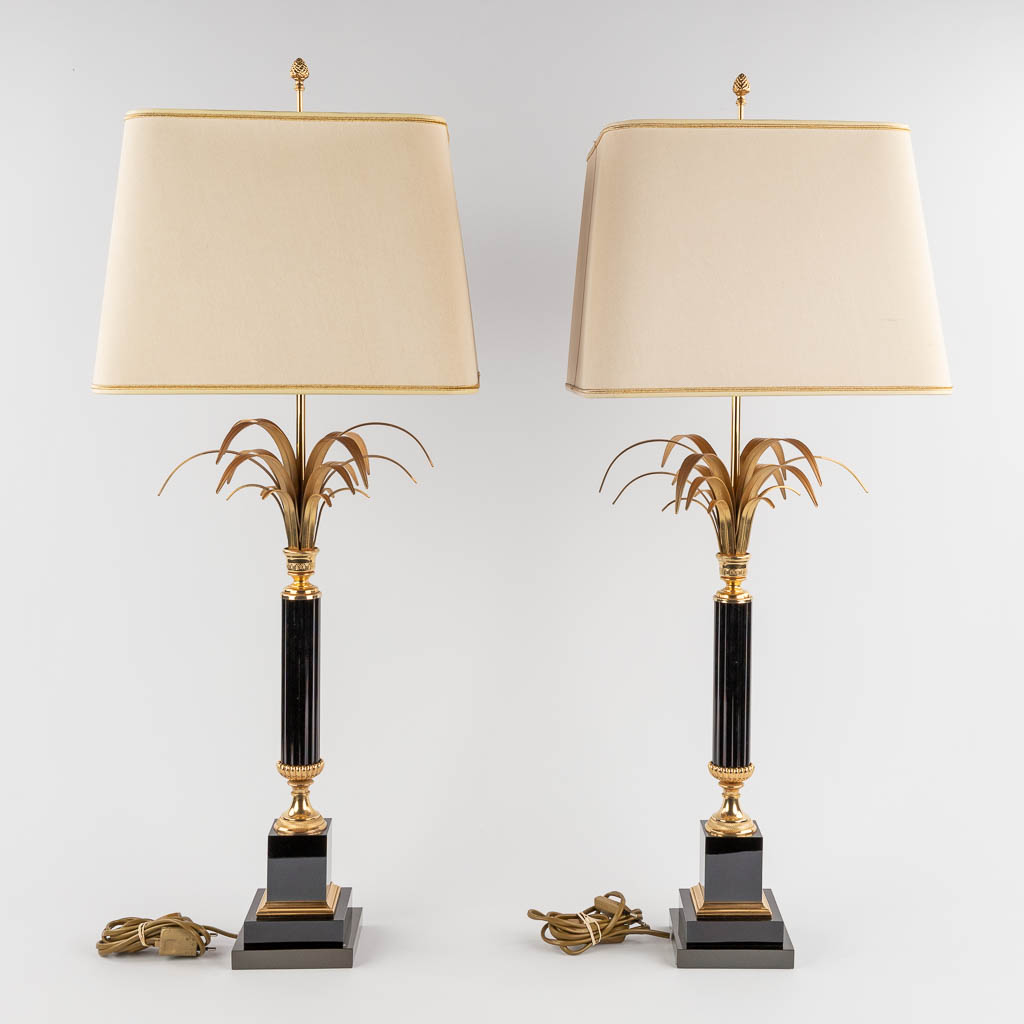 Boulanger S.A. A pair of table lamps in Hollywood Regency style. 20th C. (D:36 x W:36 x H:93 cm) - Bild 4 aus 12