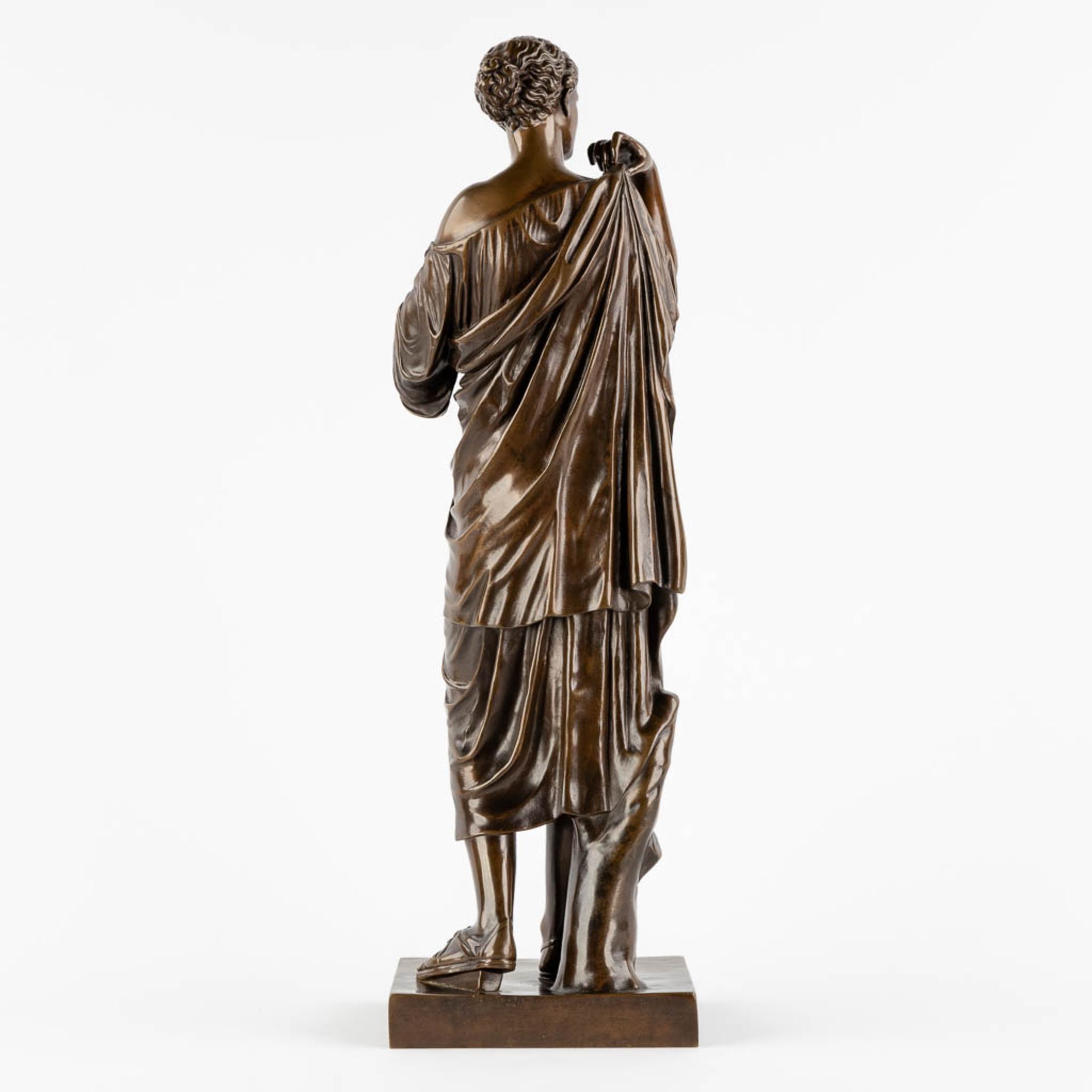 Ferdinand BARBEDIENNE (1810-1892) Diana of Gabii, patinated bronze, 19th C. (L:13 x W:15 x H:51 cm) - Bild 5 aus 10