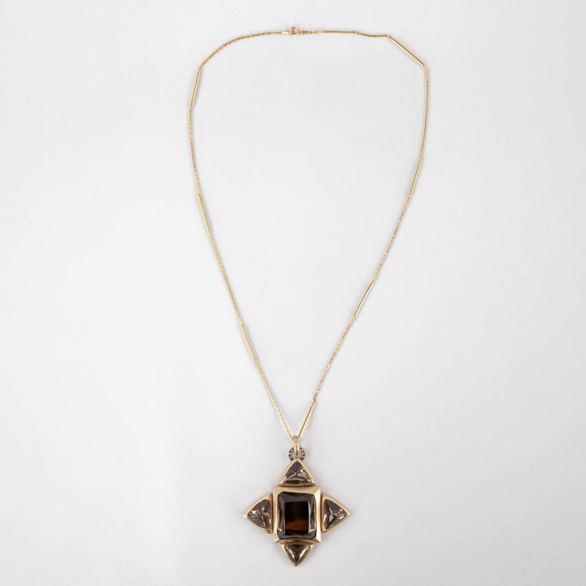 H. Stern, An antique pendant with necklace, Brown Topaz, Diamonds and 18ct yellow gold with gilt sil - Image 5 of 11